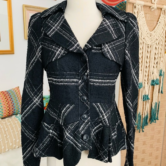 Nanette Lepore Plaid Peplum Blazer - Picture 16 of 16